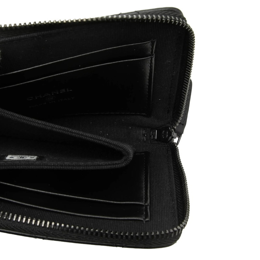 CHANEL Black Leather Logo Wallet - Picture 4 of 7